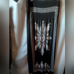 Just Love Black Maxi Dress with White Paisley Medallion